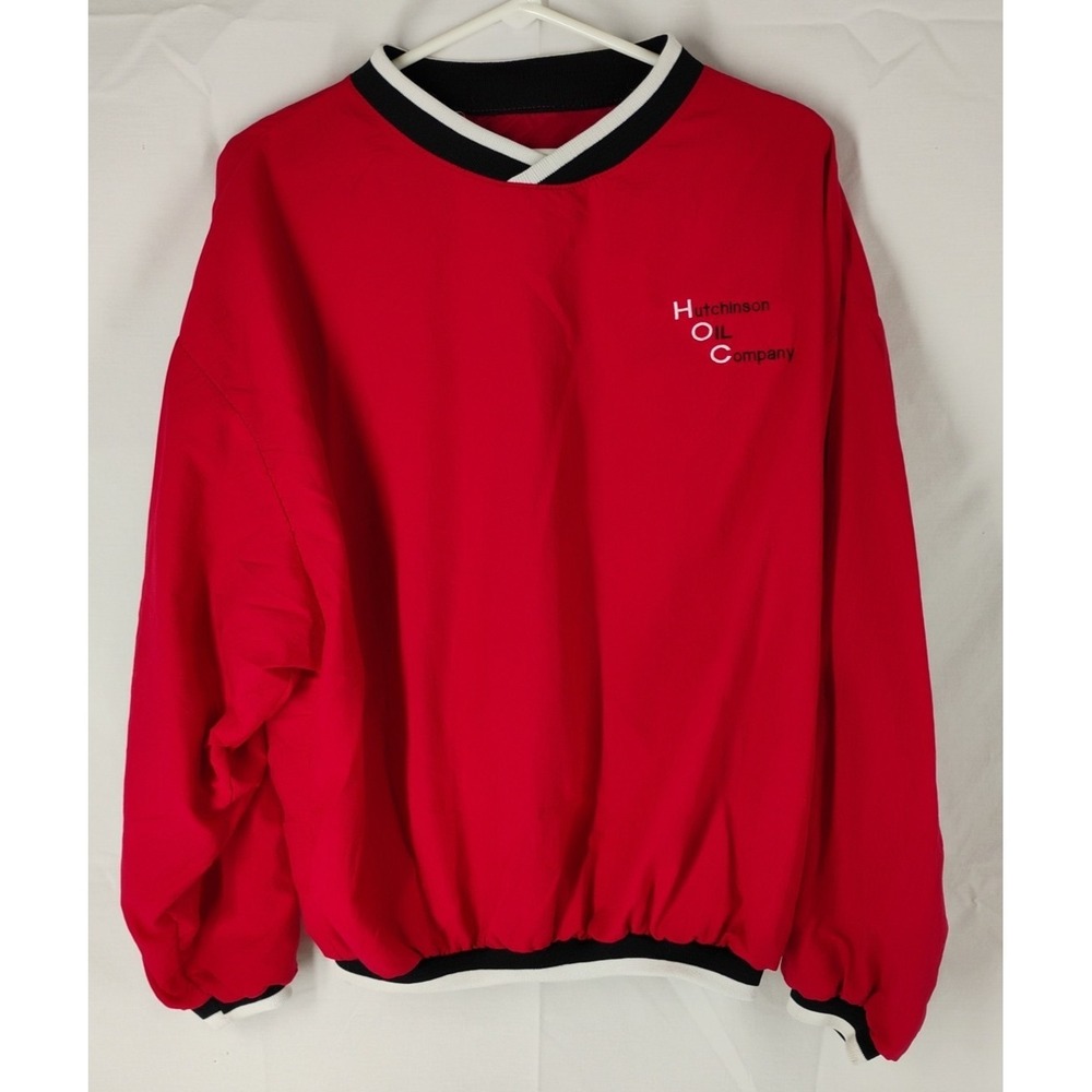 Vintage Westark USA Hutchinson Oil Company Mens Medium Red Pullover Jacket